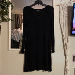 Black American eagle knee length dress